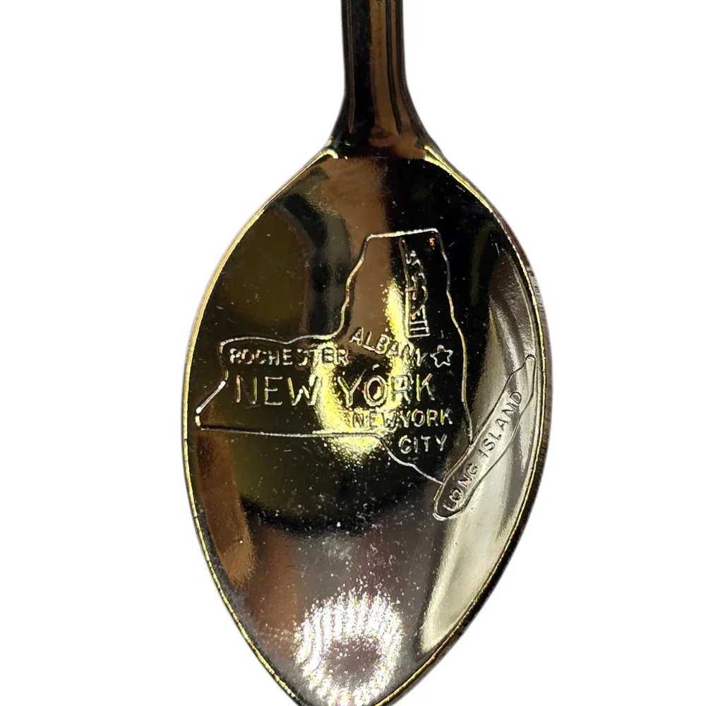 New York Empire State Souvenir Collector Spoon Statue Of Liberty Map Boxed